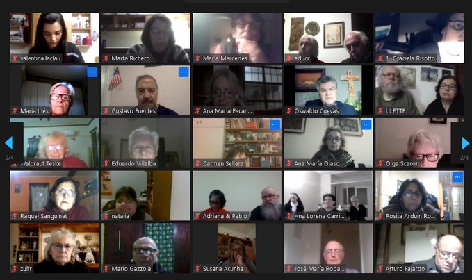 Screenshot of the virtual celebration for the  Week of Prayer for Christian Unity in Uruguay 2021